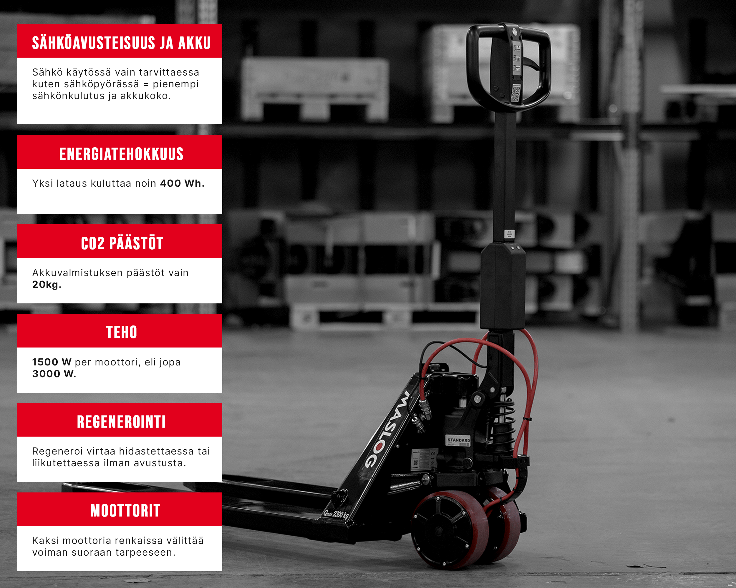 Power Pallet Jack Infograph in Finnish